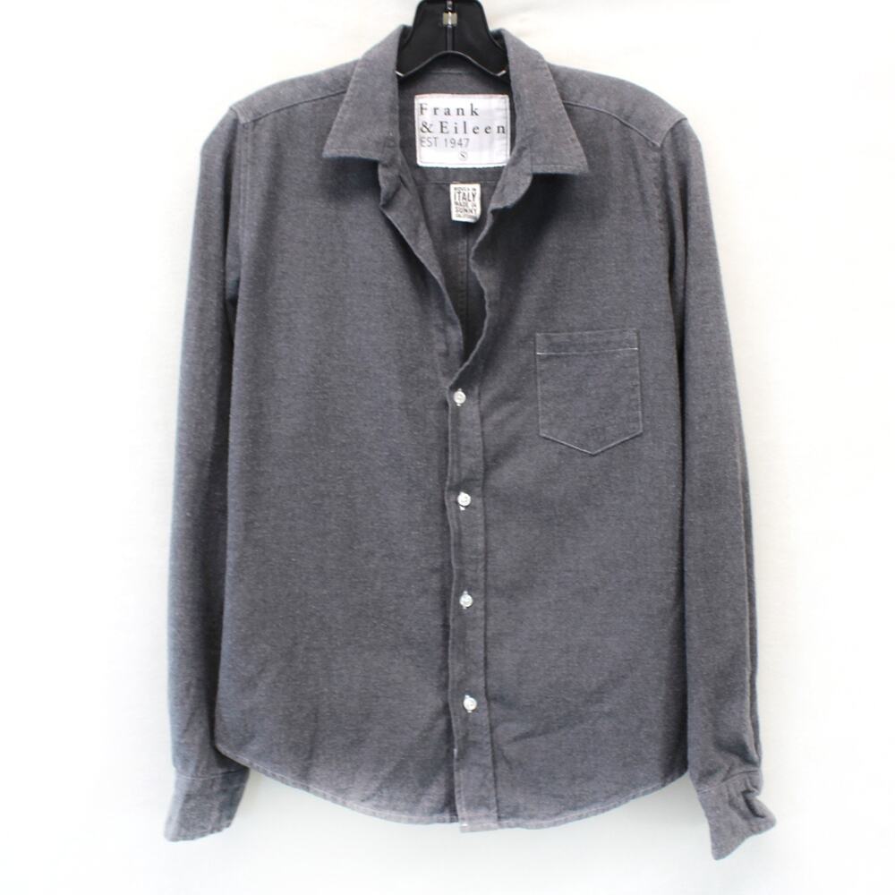 Frank & Eileen Vtg Gray Shirt Casual Button-Down Flannel Italian Fabric Small